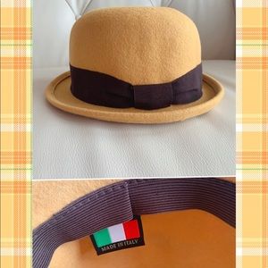 Italian-made Wool Felt Round Bowler Hat